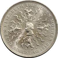 (1980) Монета Великобритания 1980 год 25 нов пенсов "Королева-мать 80 лет" Медь-Никель  UNC